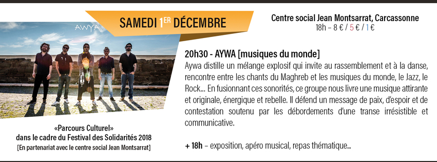 concert de Aywa - Centre social Jean Montsarrat - Carcassonne
