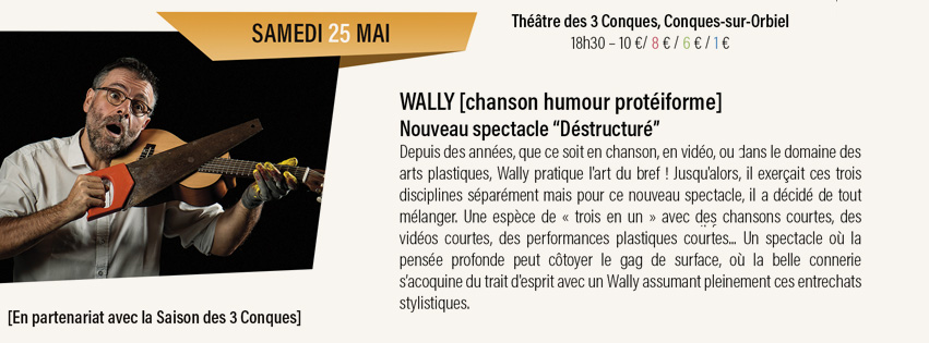 concert Wally Théâtre des 3 Conques, Conques-sur-Orbiel