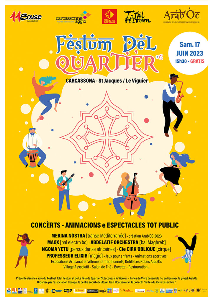 affiche FESTUM DEL QUARTIER Viguier Carcassonne 2023