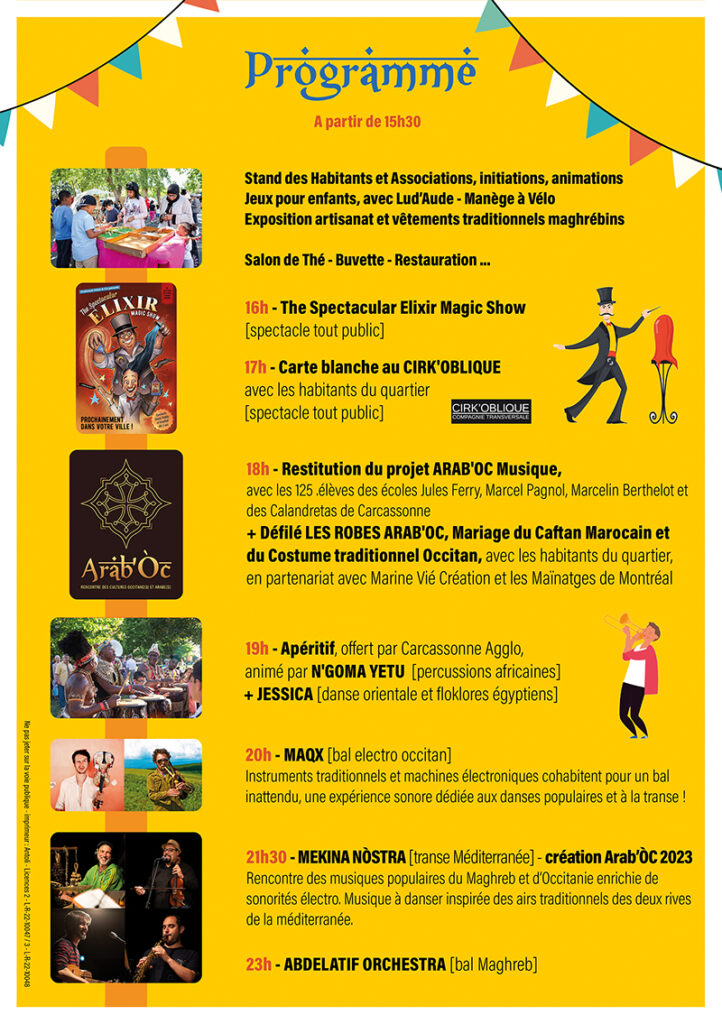 programme FESTUM DEL QUARTIER Viguier Carcassonne 2023
