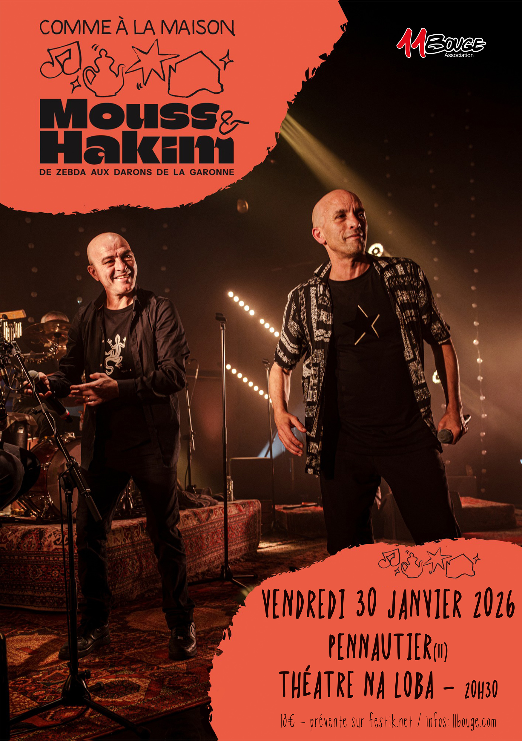 Affiche prochain concert : Comme à la maison Mouss et Hakim - Théâtre Na Loba, Pennautier