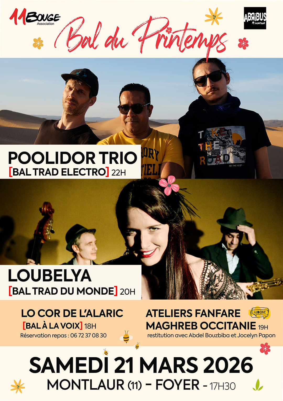 Affiche prochain concert : JBal du Printemps - Poolidor + Loubelya - Montlaur (11)